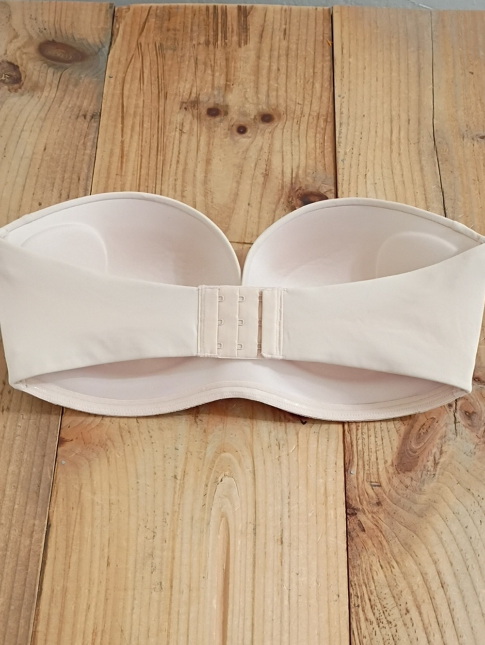 Delimira Beige Strapless Plunge Push Up Underwire Bra Size 36DD - Picture 3 of 9